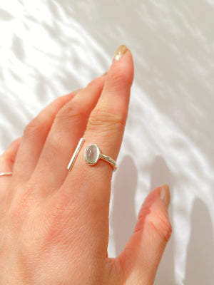 -Silver Ring- Moon stone cat's eye 20-R10